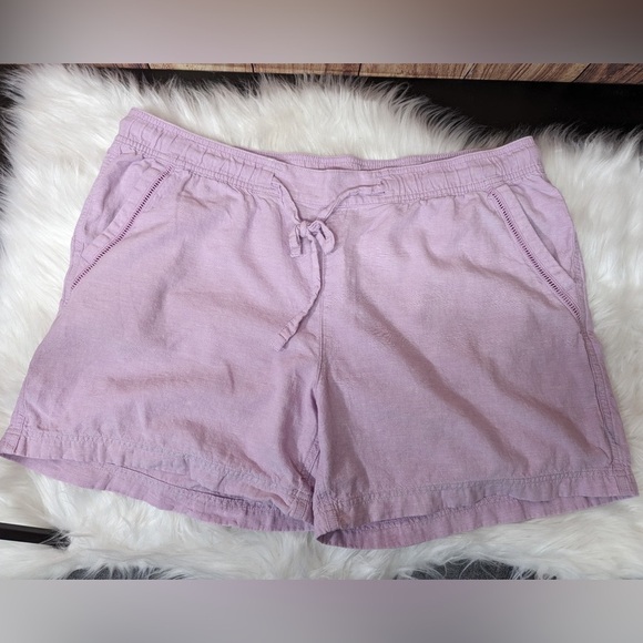 Eddie Bauer Women's Light Purple Linen Blend Shorts Size XXL - Picture 1 of 6